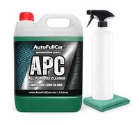 AutoFullCar APC Ultra Concentrado 5 Litros, Limpiador Multiusos para Coche, Limpieza Interior Exterior Llantas Tapicería Motor, Dilución en Agua, Incluye Botella y Bayeta Microfibra