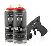 AutoFullCar Full Dip Pack 2 Sprays Vinilo Líquido REGALO Adaptador Spray (Rojo)