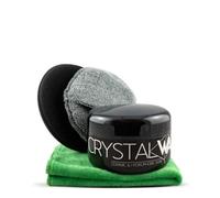 AutoFullCar - Kit Cera Sólida Crystal Wax Coche 200 ml FullCarX + 2 Aplicadores + Bayeta | Brillo Intenso, Wet Look, Protección Larga Duración, Rellena Swirls, Efecto Hidrofóbico