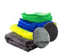 AutoFullCar - Kit de Microfibras FullCarX - Bayetas - Toallas - Esponjas Aplicadoras - 9 Unidades