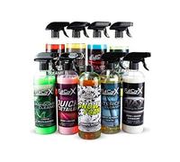 AutoFullCar - Kit Limpieza Coche Interior y Exterior FullCarX | 9 Productos de 750 ml. Unidad - Car Detailing - Limpia Llantas, Salpicaderos, Cristales, Asientos Textil, Plásticos, Cera Líquida, etc.