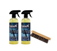 AutoFullCar - Pack 2 Limpia Tapicería Textil FullCarX 750ml. + Cepillo Fabricado en Pelo de Caballo Natural de Regalo - Limpieza de Coche, Asientos, Alfombrillas, etc - Pack Válido para El Hogar