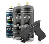 AutoFullCar - Pack 3 Spray Full Dip FULLDIP 2 Sprays Color a elegir + 1 Spray Barniz Brillo de Acabado Resistente (Antracita Metalizado)