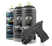 AutoFullCar - Pack 3 Spray Full Dip FULLDIP 2 Sprays Color a elegir + 1 Spray Barniz Brillo de Acabado Resistente (Negro)
