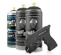AutoFullCar - Pack 3 Sprays Full Dip Negro Brillo - 2 Sprays Negro + 1 Barniz Acabado Brillo De Acabado Resistente - 400 Ml. Unidad - wrapp