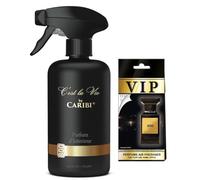 AutoFullCar - Pack Ambientador Coche Colgante CARIBI VIP + Perfume Recarga 250 ml C’est laVie | Aroma Elegante Inspirado en Perfumes de Prestigio para Coche, Hogar u Oficina (800)