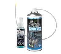 AutoFullCar - Pack Desinfectante y Purificador para Aire Acondicionado de Coche en Spray FullCarX - Limpia los Conductos AC - Sistema de Ventilacion Interior - Incluye Ambientador Coche Nuevo 100 ml
