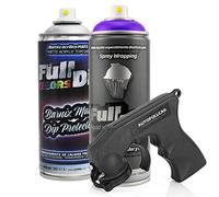 AutoFullCar - Pack Full Dip Bicicleta - 2 Spray (Color + Barniz Protector) - Vinilo Líquido FullDip - Cuadro Ruedas Bicicleta | Mountain Bike MTB (Violeta, Mate) - 400 ml. Unidad