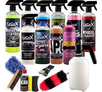 AutoFullCar - Pack Limpieza Coche FullCarX | 750ml Cada Producto | Kit Completo Interior y Exterior | Detailing Profesional | Cera, APC, Llantas, Cristales, Insectos, Cerámico, Champú