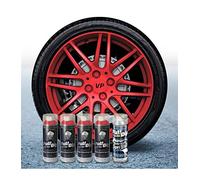 AutoFullCar - Pack Llantas - 4 Sprays Full Dip Rojo Metalizado 1 Barniz Acabado Brillo - Pintura Vinilo Líquido