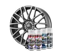 AutoFullCar - Pack Llantas - Full Colors By Full Dip - PINTURA ACRÍLICA PERMANENTE - Formato Spray 400 ml/u. - Contiene Aparejo, Pintura y Barniz Acabado Brillo o Mate (ANTRACITA METALIZADO MATE)