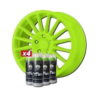AutoFullCar - Pack Llantas Vinilo Líquido FULL DIP - 4 Sprays - 400 ml. Unidad - Acabado Mate - Válido Para Llantas De 15 a 18 Pulgadas (VERDE LIMA)