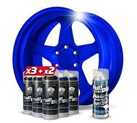 AutoFullCar Pack Sprays Full Dip Candy Azul ELECTRICO Brillo con Base Negra