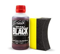 AutoFullCar - Restaurador Abrillantador e Hidratante de Neumáticos, Gomas y Plásticos Coche Total Black FullCarX 250 ml con Esponja Aplicadora - Brillo Intenso y Negro Profundo