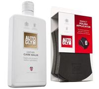Autoglym Bálsamo para El Cuidado del Cuero, Protege Y Preserva El Cuero del Automóvil De La Sequedad Y El Agrietamiento, 500 Ml + AG 100006 Almohadillas para Pulidor, 2 Piezas