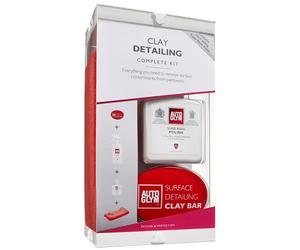 Autoglym Kit Completo para Detalles de Arcilla, Kit de Cuidado de automóvil Incluye (500 ml), Esmalte de súper Resina (100 ml), (1) Barra de Arcilla Premium, (1) paño de Acabado de