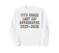 Autógrafos de Firma Retro de 11º Grado Último día 2026 para Fin de año Sudadera