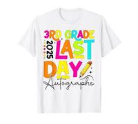 Autógrafos del último día de tercer grado Maestros Niños Graduación 2025 Camiseta