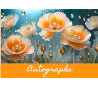 AUTOGRAPH GUEST BOOK * ORANGE POPPIES Stained Glass Jewel Art Floral Botanical Coastal Flower TRAVEL ROAD TRIP JOURNAL NOTEBOOK: ֍Lined & ... Wedding Life Event Celebration