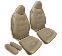 AUTOKAY Fundas de Asiento de Cuero, 6 Fundas de Asiento Delantero y Trasero para Ford F250 F350 1999 2000, Funda de Asiento de Cuero para Conductor y Pasajero, Color marrón