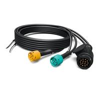 AUTOLIGHT 24 Juego de cables de remolque de 13 polos 5 m + 2 x 50 cm salida CC - 8 pines ocupados - Sistema de conexión bayoneta - a prueba de salpicaduras - para remolques y remolques de automóviles