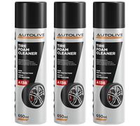AUTOLIVE Abrillantador de Neumáticos Spray Pack de 3 x 650 ml - Restaurador e Hidratador de Gomas de Coche - Limpieza, Protección y Brillo Duradero para Llantas y Caucho Exterior