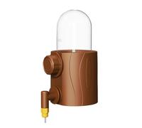 Automatic Bird Drinker, Parrot Water Feeder, Pet Cage Supplies, 250ml Capacity Easy to Install Sturdy Transparent Container for Outdoor, Acrylic, Brown