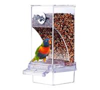 Automatic Bird Feeder Cage, Feeder Seed Food Container, No Bird Feeder, Transparent Bird Feeder, Parakeet Feeder Accessories, Ideal For Budgerigar Canary Cockatiel Finch Parakeet