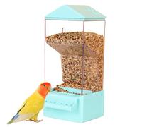 Automatic Bird Feeder, Large Capacity Dispenser, Clear Anti-Spill Design, Parakeet Cage Accessory, Outdoor Indoor Use for Easy Food Monitoring, 21x9x7.5cm White, Green, Pink