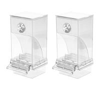 Automatic Bird Feeder No Mess Bird Feeders Automatic Parrot Feeder Drinker Spill and Splash-Proof Automatic Bird Feeder Acrylic Transparent Seed Food Container Birds Cage Accessories (2 Pack)