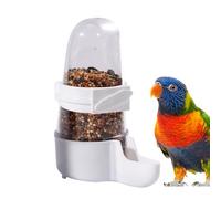 Automatic Bird Feeder, Parrot Cage Dispenser, 6.69x3.54in Authentic Clear Food Drinker, Spill-Proof Feeding Station, Easy Refill Container for Budgies, Cockatiels, Lovebirds, Pets
