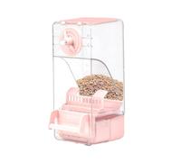 Automatic Bird Feeder, Top-Fill Food Dispenser, No Spill Design, Large Capacity, Easy Cleaning, Ideal for Parakeets, Cockatiels, Canaries, Parrots, 9.5x10.5x20.5cm Pink Green
