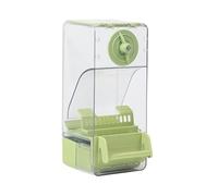 Automatic Bird Feeder, Top-Fill Food Dispenser, No Spill Design, Large Capacity, Easy Cleaning, Ideal for Parakeets, Cockatiels, Canaries, Parrots, 9.5x10.5x20.5cm Pink Green