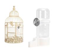 Automatic Bird Water Dispenser, Large Capacity Parrot Waterer, Hangable Parakeet Feeder Drinker, Food Dispenser Container, Bird Cage Accessories, 5.28x2.17x1.18 Inches