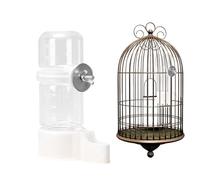 Automatic Bird Water Dispenser with Large Capacity, Parrot Waterer and Feeder Drinker, Hangable Food Dispenser Container for Bird Cages, Convenient Accessories for Small Birds