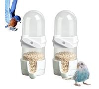 Automatic Bird Waterer, 2-Piece Snap-Lock Dispenser, 90ml & 200ml Bottles with Suspended Build, Feed Fountain, Durable Acrylic with Style, Hydration Tool for Parakeets and Canaries