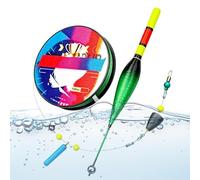 Automatic Bobber Fishing Line Set, High Sensitivity 100m Pre-Tied Fishing Line Set with Automatic Bobber for Day and Night Use