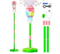Automatic Bubble Machine, Bubble Blower Toy, 37.79 x 7.48 x 7.48 Inch Standing Maker, Adjustable Height Stand Remote Control Light Effect for Party Backyard Summer Beach Pool Park Wedding Family Use