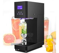 Automatic Can Sealer, 370W Electric Can Sealer Machine with LCD Display, Diameter 2.2" and Adjustable Height, for Plastic, Glass and Tin Cans, Ideal for Juice, Milk Tea, Coffee, and Pop,Black