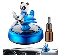 Automatic Car Air Freshener, Solar Energy Air Purifier Fragrance Diffuser, 3.54 Rotating Odor Eliminator 5ml Scent Oil, Panda Airplane Refresher, for Vehicle Home Decor Accessory