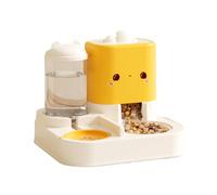 Automatic Cat Feeder, Pet Food Water, Large Capacity Cat Food Dispenser for Pets, Dogs, Puppies, Kittens, Rabbits, 11.42x10.24x9.06 Inches, Yellow, Pink