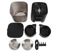 Automatic Cat Feeder, Timed Automatic Pet Food Dispenser with Button Control, Dual Power Supply for Cats and Small Dogs, Food Grade Plastic Indoor Feeding System (Tazones Dobles)