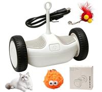 Automatic Cat Toy Car - Rechargeable Interactive Obstacle Avoidance Pet Toys For Cats | Smart Moving Kitten Teaser Car | Motion Sensor Cat Entertainment Toy Suitable For Indoor Outdoor Play Exercise