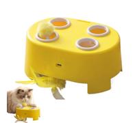 Automatic Cat Toys | 1 Pet Automatic Turntables Game with Feathers | Kitten Enrichment Turntable Toy | para apartamento Living Room Bedroom Balcony Home Indoor Outdoor Entertainment Reliefc