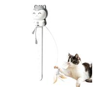 Automatic Cat Wand Toy, Electric Suction Cup Retractable Teaser Stick | Two Play Modes, Interactive Kitten Activity Toy for Indoor Wall Door Enrichment
