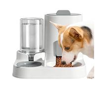 Automatic Cat Water Fountain and Food Feeder - 2-in-1 Pet Water Dispenser & Dry Food Bowl, Large Capacity 3L Storage + 2.5L Tank, Circulating Filtration System, Programmable Timed Feeding, Anti-S