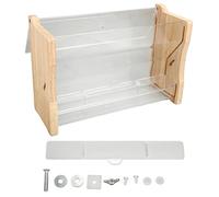 Automatic Chicken Feeder, Large Capacity Acrylic Bird Food Box with Adjustable Baffle and Top Opening Design for Budgies Cockatiel Quails Parrots Small Poultry (Medium: Approx. 17.6x16.2x10cm /