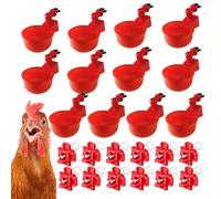 Automatic Chicken Watering Cups - 5 piezas Poultry Water Feeder Kit, Ducks, Turkeys, Bunnies, Farmyard Drinking System Coop, Jaula, Pen, Backyard Care, Easy Installation | Practical Feeding Accessory