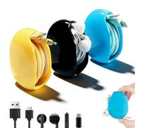 Automatic Cord Reel, Automatic Cord Reel for Phone Cords, 2026 Upgrade Retractable Extension Travel Cord Organizer for Usb Cable Headset Cord Charger Cable (3PCS)