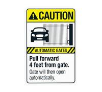 Automatic Gates Pull Forward 1.2 m from Gate Will Then Open Automatic Warning Sign, Gate Security Metal Signs for Business Home Street Wall Safety Precaution Custom Decor 8 x 12 pulgadas